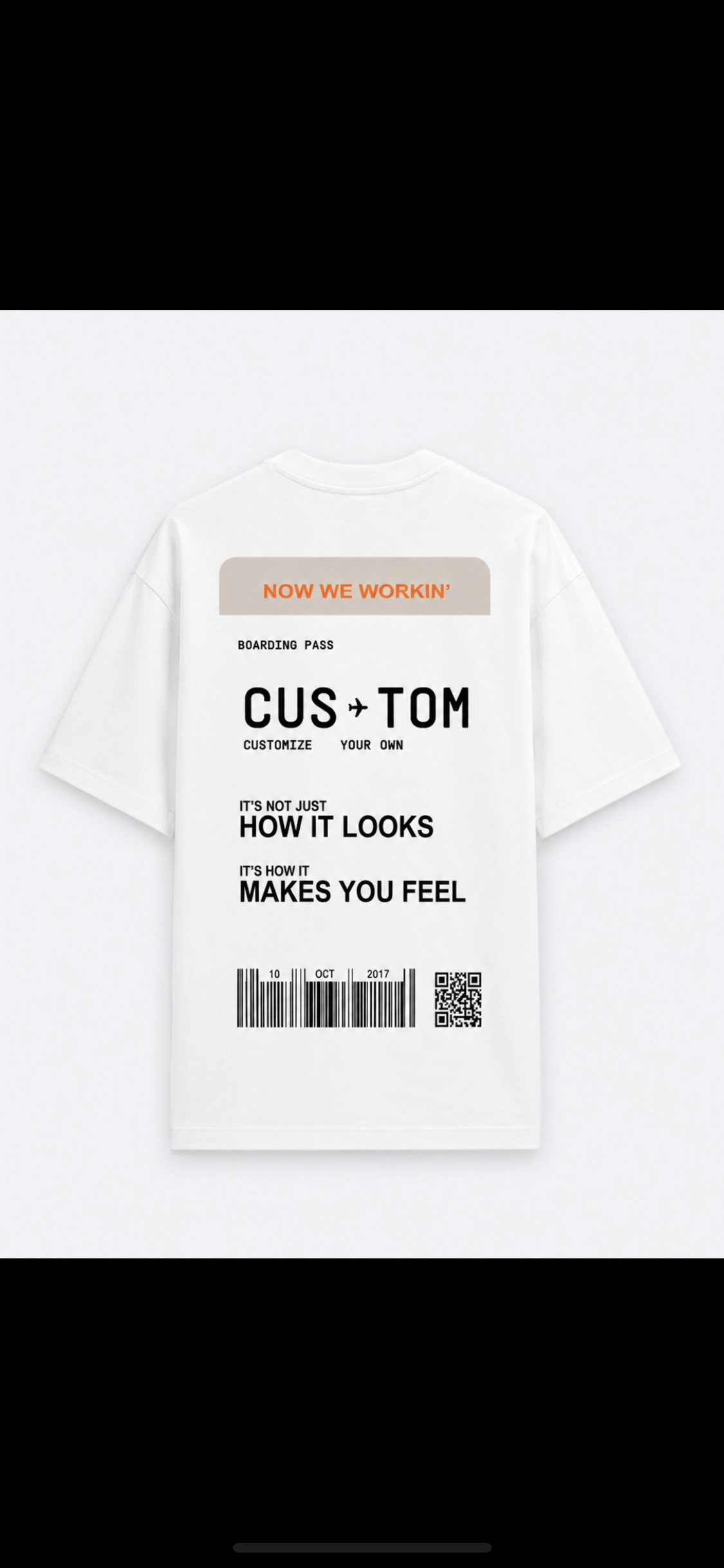BOARDING PASS  OVERSIZED T-SHIRT